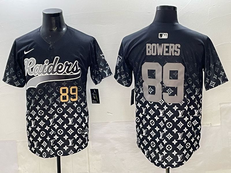 Men 2025 Nike Oakland Raiders 89 Bowers black Limited NFL Jersey 04